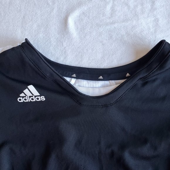 Adidas athletic black long sleeve top sz large - Picture 3 of 8